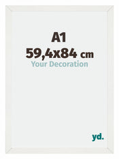 Mura MDF Bilderrahmen 59 4x84cm A1 Weiss Gewischt Vorne Messe | Yourdecoration.at