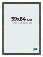 Mura MDF Bilderrahmen 59x84cm Blau Gold Meliert Vorne Messe | Yourdecoration.at