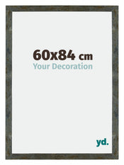 Mura MDF Bilderrahmen 60x84cm Blau Gold Meliert Vorne Messe | Yourdecoration.at