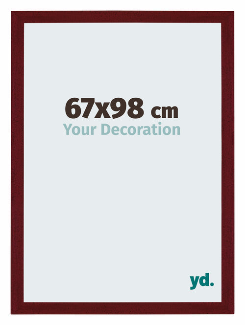 Mura MDF Bilderrahmen 67x98cm Weinrot Gewischt Vorne Messe | Yourdecoration.at