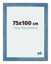 Mura MDF Bilderrahmen 75x100cm Hell Blau Geveegd Vorne Messe | Yourdecoration.at