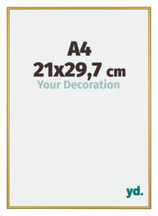 New York Aluminium Bilderrahmen 21x29 7cm A4 Gold Glanz Vorne Messe | Yourdecoration.at