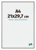 New York Aluminium Bilderrahmen 21x29 7cm A4 Mercury Struktur Vorne Messe | Yourdecoration.at