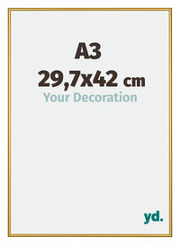 New York Aluminium Bilderrahmen 29 7x42cm A3 Gold Glanz Vorne Messe | Yourdecoration.at