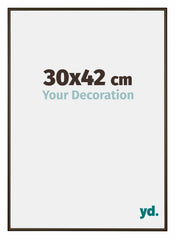 New York Aluminium Bilderrahmen 30x42cm Nussbaum Struktur Vorne Messe | Yourdecoration.at