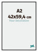 New York Aluminium Bilderrahmen 42x59 4cm A2 Schwarz Matt Vorne Messe | Yourdecoration.at