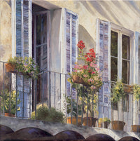 PGM CSO 46 Christian Sommer Balcon a Grasse Provence Kunstdruck 98x98cm | Yourdecoration.at