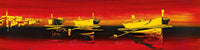 PGM ICC 04 Irene Celic Tre barche nel rosso II Kunstdruck 100x25cm | Yourdecoration.at