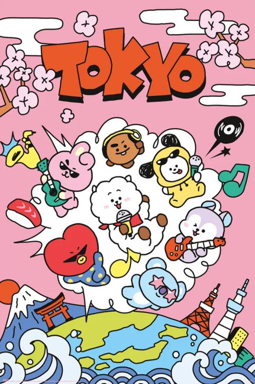 Poster Bt21 World Voyage 61x91 5cm GPE6037 | Yourdecoration.at