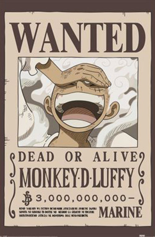 Poster One Piece Wanted Luffy 61x91 5cm PP2501058 | Yourdecoration.at