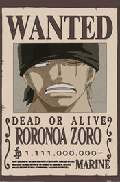 Poster One Piece Wanted Zoro 61x91 5cm PP2501065 | Yourdecoration.at
