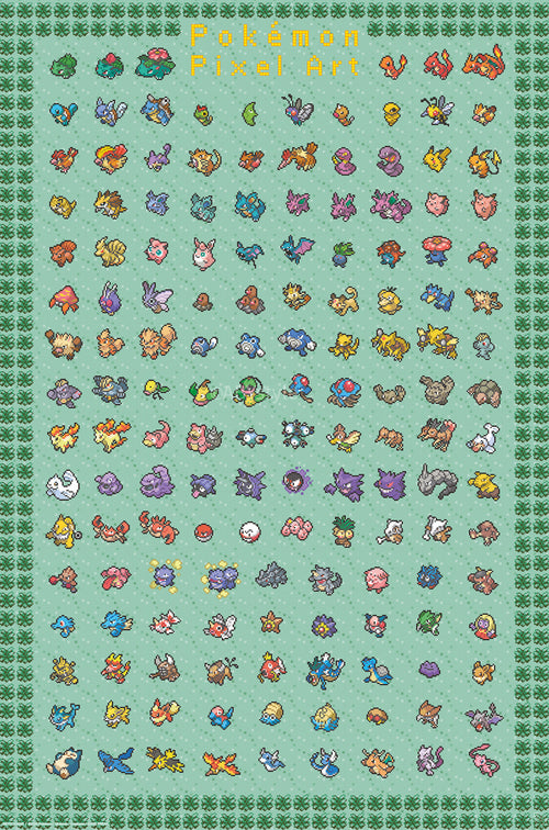 Poster Pokemon Pixel Art 61x91 5cm GBYDCOA042 | Yourdecoration.at