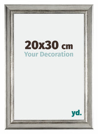 Sheffield Holz Bilderrahmen 20x30cm Silber Schwarz Gewischt Vorne Messe | Yourdecoration.at