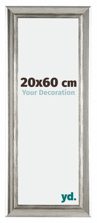 Sheffield Holz Bilderrahmen 20x60cm Silber Schwarz Gewischt Vorne Messe | Yourdecoration.at