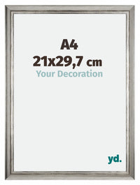 Sheffield Holz Bilderrahmen 21x29 7cm A4 Silber Schwarz Gewischt Vorne Messe | Yourdecoration.at