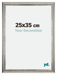Sheffield Holz Bilderrahmen 25x35cm Silber Schwarz Gewischt Vorne Messe | Yourdecoration.at