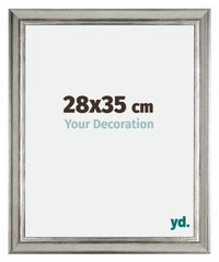 Sheffield Holz Bilderrahmen 28x35cm Silber Schwarz Gewischt Vorne Messe | Yourdecoration.at