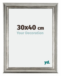 Sheffield Holz Bilderrahmen 30x40cm Silber Schwarz Gewischt Vorne Messe | Yourdecoration.at