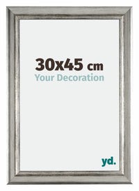 Sheffield Holz Bilderrahmen 30x45cm Silber Schwarz Gewischt Vorne Messe | Yourdecoration.at