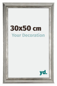 Sheffield Holz Bilderrahmen 30x50cm Silber Schwarz Gewischt Vorne Messe | Yourdecoration.at