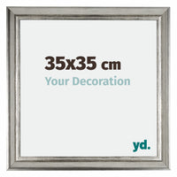 Sheffield Holz Bilderrahmen 35x35cm Silber Schwarz Gewischt Vorne Messe | Yourdecoration.at