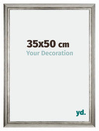 Sheffield Holz Bilderrahmen 35x50cm Silber Schwarz Gewischt Vorne Messe | Yourdecoration.at