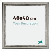 Sheffield Holz Bilderrahmen 40x40cm Silber Schwarz Gewischt Vorne Messe | Yourdecoration.at