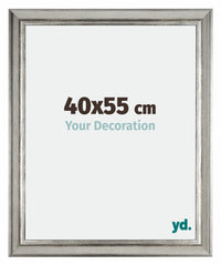 Sheffield Holz Bilderrahmen 40x55cm Silber Schwarz Gewischt Vorne Messe | Yourdecoration.at