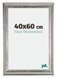 Sheffield Holz Bilderrahmen 40x60cm Silber Schwarz Gewischt Vorne Messe | Yourdecoration.at
