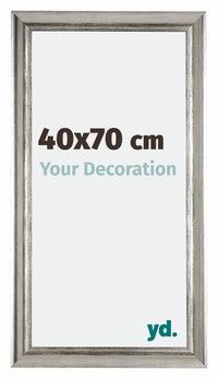 Sheffield Holz Bilderrahmen 40x70cm Silber Schwarz Gewischt Vorne Messe | Yourdecoration.at