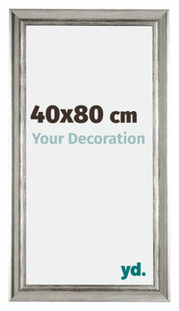 Sheffield Holz Bilderrahmen 40x80cm Silber Schwarz Gewischt Vorne Messe | Yourdecoration.at