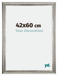Sheffield Holz Bilderrahmen 42x60cm Silber Schwarz Gewischt Vorne Messe | Yourdecoration.at