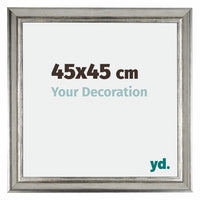 Sheffield Holz Bilderrahmen 45x45cm Silber Schwarz Gewischt Vorne Messe | Yourdecoration.at