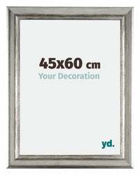 Sheffield Holz Bilderrahmen 45x60cm Silber Schwarz Gewischt Vorne Messe | Yourdecoration.at