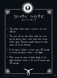 Death Note Rules Poster 38X52cm | Yourdecoration.de
