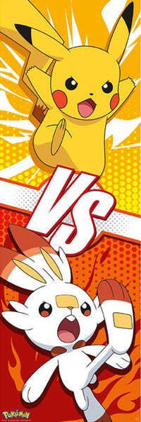 abystyle gbydco293 pokemon pikachu and scorbunny poster 53x158cm | Yourdecoration.at