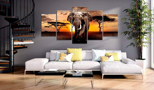 Artgeist Elephant Migration Canvas Leinwandbilder 5-teilig Interieur | Yourdecoration.at