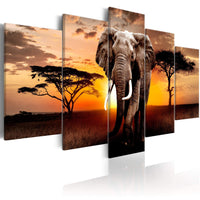 Artgeist Elephant Migration Canvas Leinwandbilder 5-teilig | Yourdecoration.at