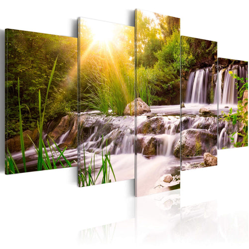 Artgeist Forest Waterfall Canvas Leinwandbilder 5-teilig | Yourdecoration.at