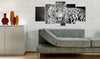 Artgeist Leopard Black and White Canvas Leinwandbilder 5-teilig Interieur | Yourdecoration.at