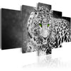 Artgeist Leopard Black and White Canvas Leinwandbilder 5-teilig | Yourdecoration.at