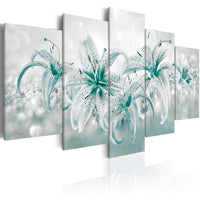 Artgeist Sapphire Lilies Canvas Leinwandbilder 5-teilig | Yourdecoration.at