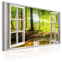 Artgeist Window View on Forest Canvas Leinwandbilder | Yourdecoration.at
