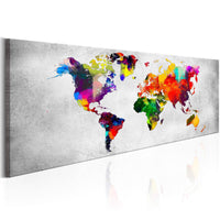 Artgeist World Map Coloured Revolution Canvas Leinwandbilder | Yourdecoration.at
