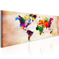 Artgeist World Map Colourful Ramble Canvas Leinwandbilder | Yourdecoration.at