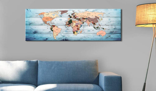 Artgeist World Maps Sapphire Travels Canvas Leinwandbilder Interieur | Yourdecoration.at