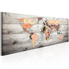 Artgeist World Maps Wooden Travels Canvas Leinwandbilder | Yourdecoration.at