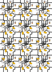 Komar Mickey Mouse Foot Labyrinth Vlies Fototapete 200x280cm 4 bahnen | Yourdecoration.de
