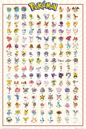 Gbeye FP4379 Pokemon Kanto 151 German Characters Poster 61x 91-5cm | Yourdecoration.at