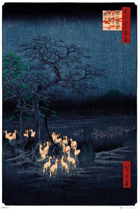 GBeye Hiroshige New Years Eve Foxfire Poster 61x91,5cm | Yourdecoration.de